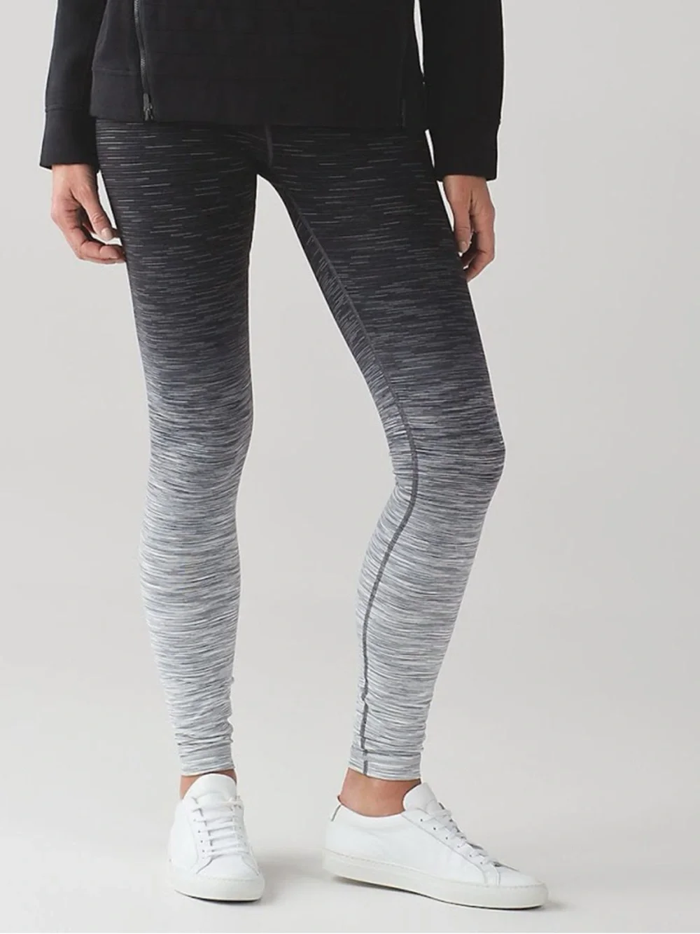 Lululemon Wunder Under Hi-Rise Tight - Black & Grey Ombre Melange 31" Leggings - Picture 4 of 8